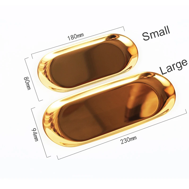 Винтажные европейские настольные аксессуары Овальный металлический поднос Золотой Серебристый туалетный Настольный органайзер для хранения офисных принадлежностей и канцелярских принадлежностей