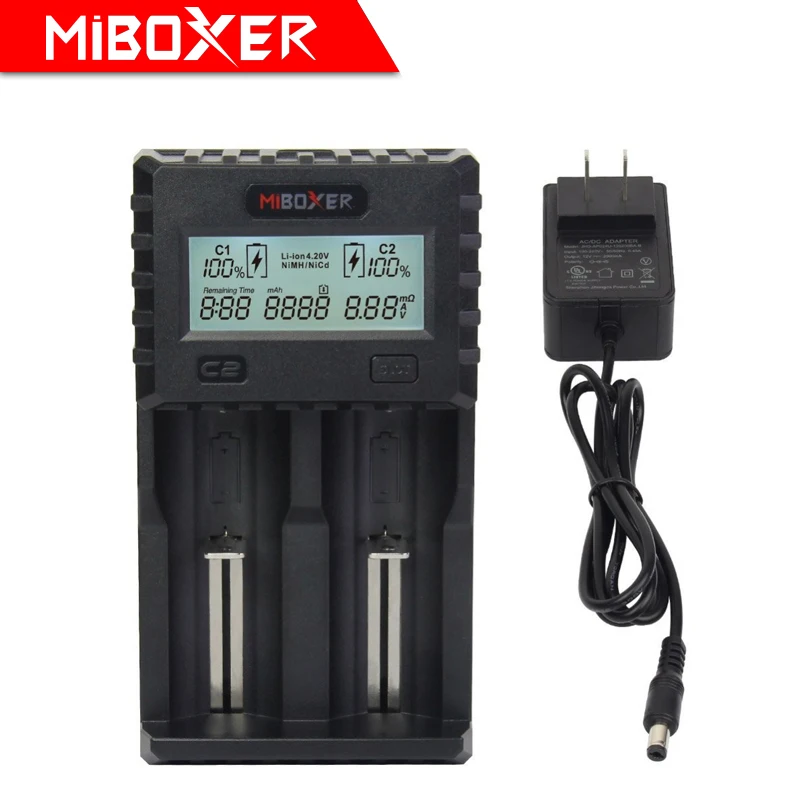 Miboxer C2 3000 Батарея Зарядное устройство 1.5A/слот 2-образными пазами ЖК-дисплей Экран