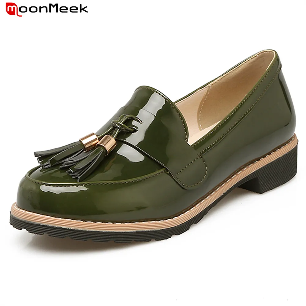 Simple Popular Resbalón Redondo Med brown Moonmeek Del Femenina Caliente verde En Pie Negro Señoras Plataforma rojo Bombas Dulces Dedo fqwFA