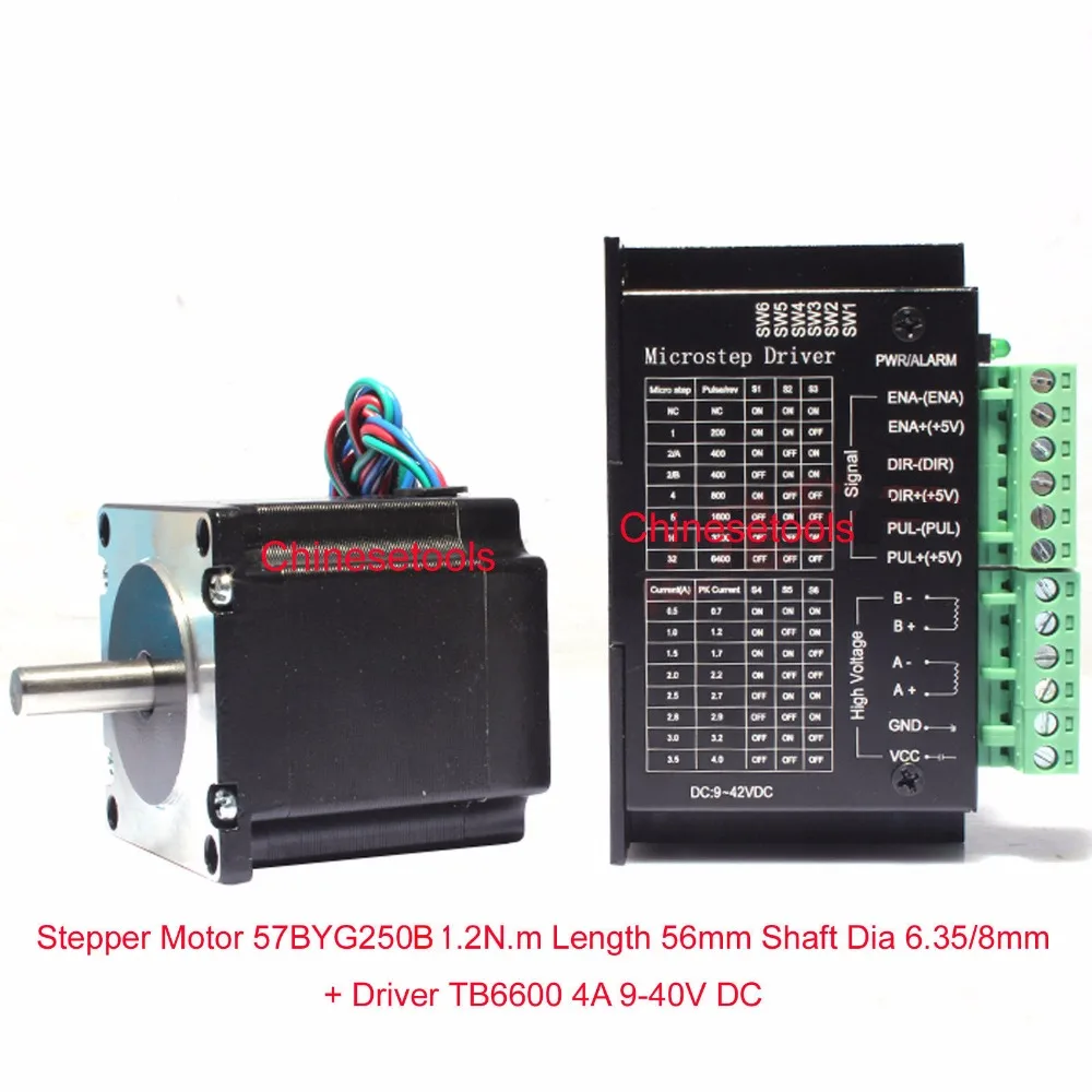 Stepper Motor 57BYG250B 1.2 N.m Length 56mm + Microstep Driver 0.5 4A