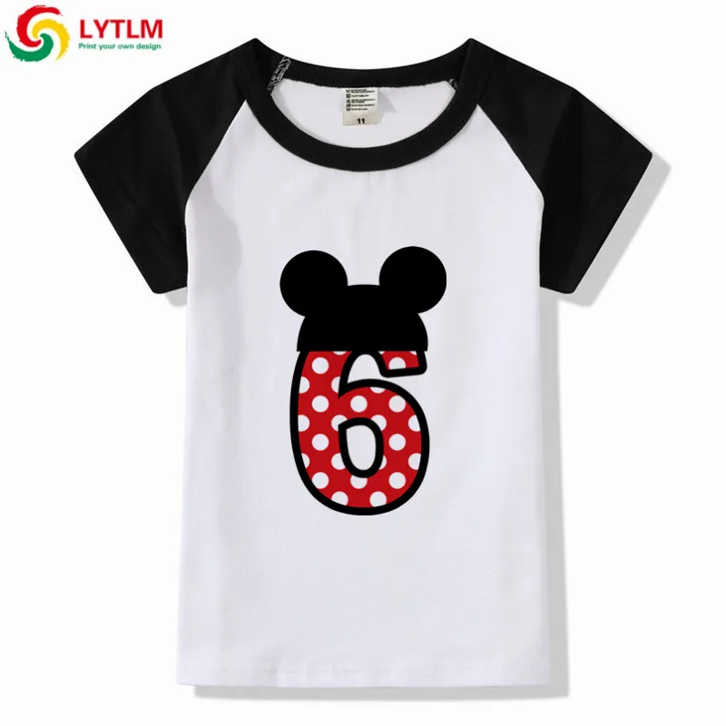 

LYTLM 6th Birthday Boys and Girls Happy Birthday Cartoon Print T Shirt Enfant Summer White T-shirt Kids Funny Birthday Present