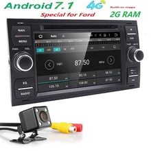 4 г четырехъядерный Android 7.1 автомобиль аудио GPS для Ford Focus C-MAX dvd-плеер автомобиля Мультимедиа Стерео головы 1024*600 2 г Оперативная память CD