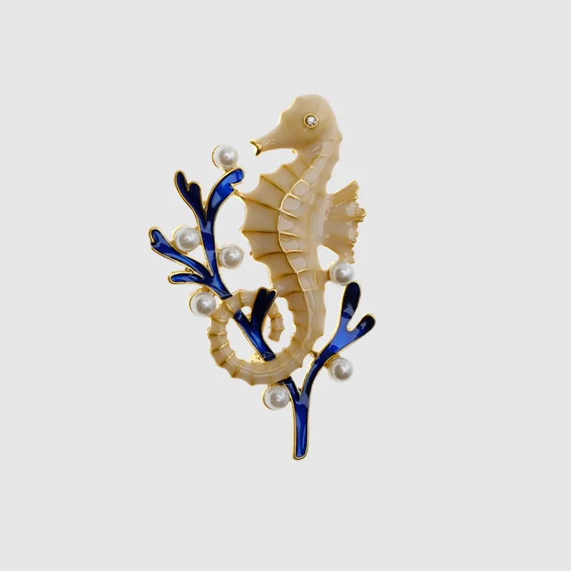 Бутик Amorita белый дракон лошадь стоит на морские водоросли броши|brand brooch|brooch brandbrooch