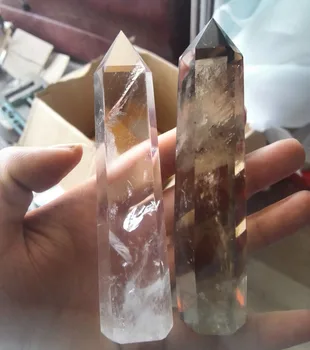 

1 PCS single pointed topaz 1 PCS white crystal reiki healing point