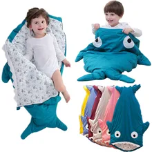 Спальный мешок для малышей, зимний конверт, милые мягкие теплые спальные мешки с акулой, Прогулочная ДЕТСКАЯ КОЛЯСКА с конвертом, спальные мешки для новорожденных, толстая Пеленка, одеяло