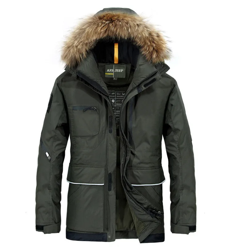 Новая мужская одежда, 90% белый утиный пух, куртка для альпинизма, лыжная куртка, Мужская куртка, толстое теплое пальто с капюшоном и меховым воротником