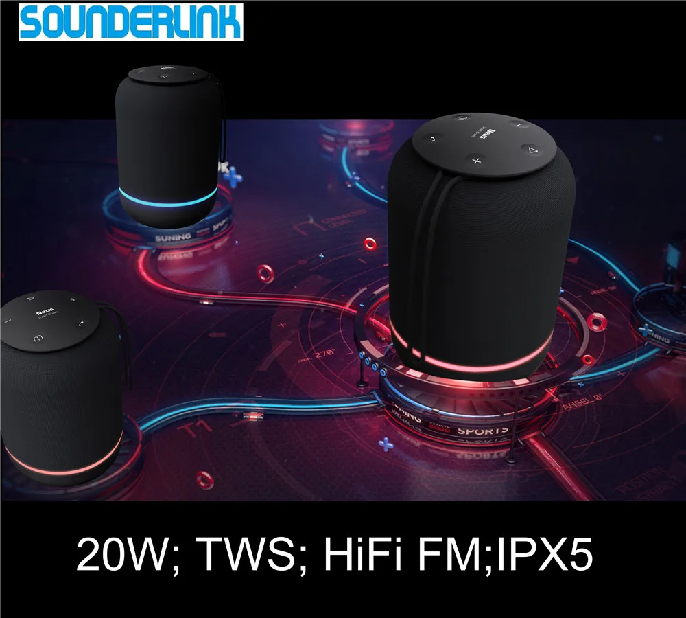 NEUS Bluetooth динамик 20 Вт портативные FM беспроводные колонки стерео звуковая коробка