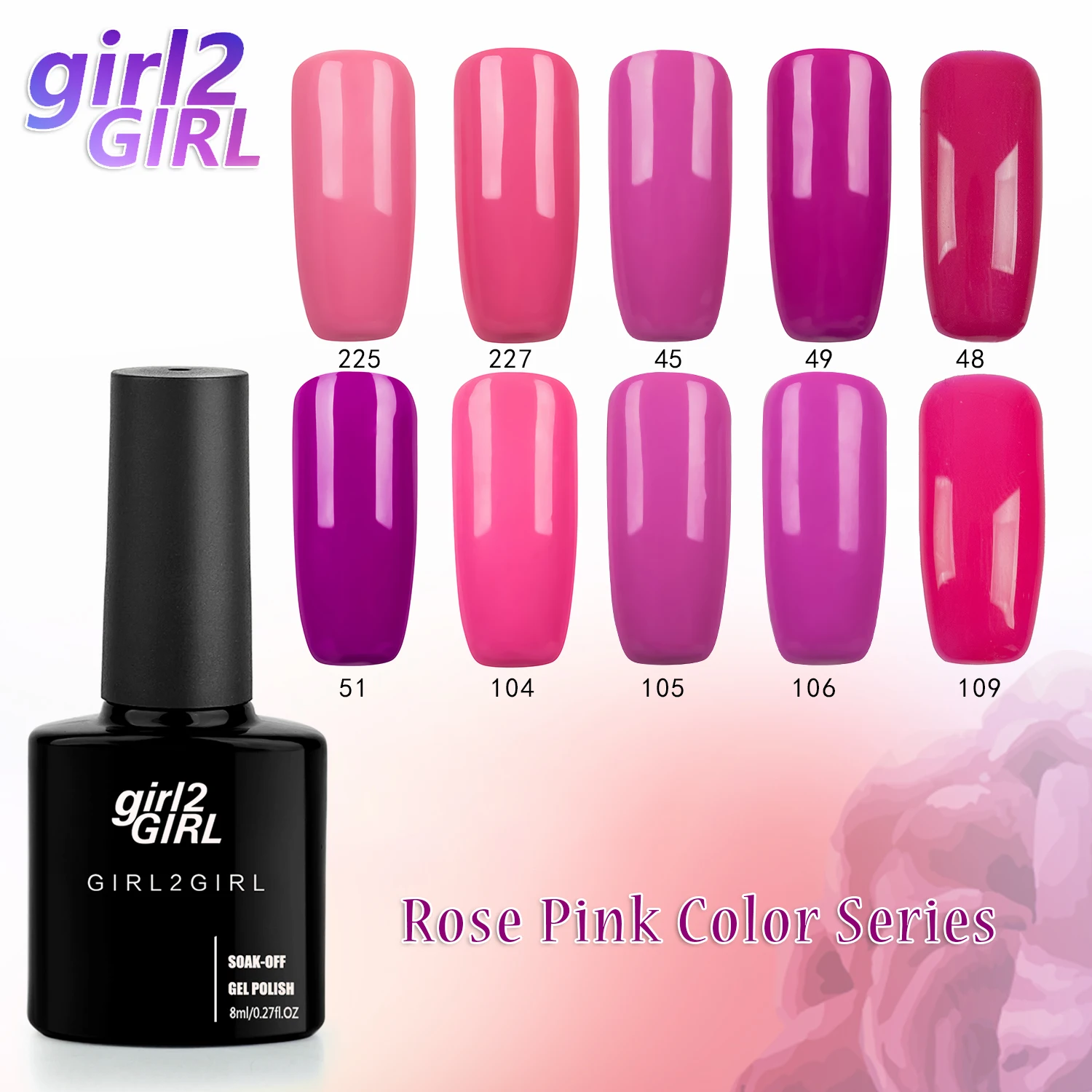 Girl2Girl УФ лак светодиодный Гель лак для ногтей Soak Off 8 мл сплошной цвет UV лак для ногтей с блестками розовый набор|gel nail polish|uv polishled polish | АлиЭкспресс