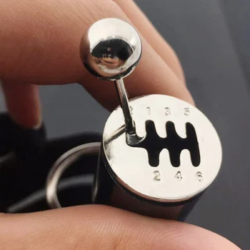 

Six Speed Removable Transmission Gear Shift Gearshift Knob Gearbox Keychain Keyring Key Chain Keyfob Zinc Alloy Car Truck