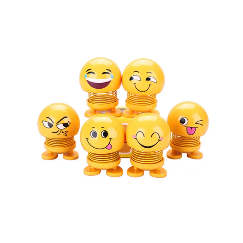 

Car Decoration Spring Shaking Head Doll Creative Car Interior Decoration Smiley Bouncing Doll Car Emoticon Package #c