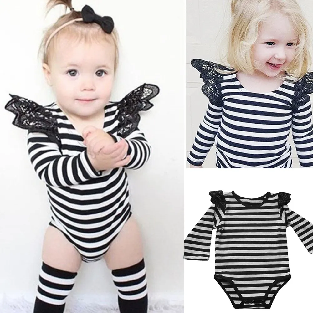 Aliexpress.com : Buy Newborn Baby Clothes Black White Striped Long ... Aliexpress.com : Buy Newborn Baby Clothes Black White Striped Long ...