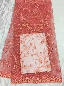 

The latest African rope net lace fabric lace wedding in 2016 France beads embroidery lace fabrics in Africa JK08