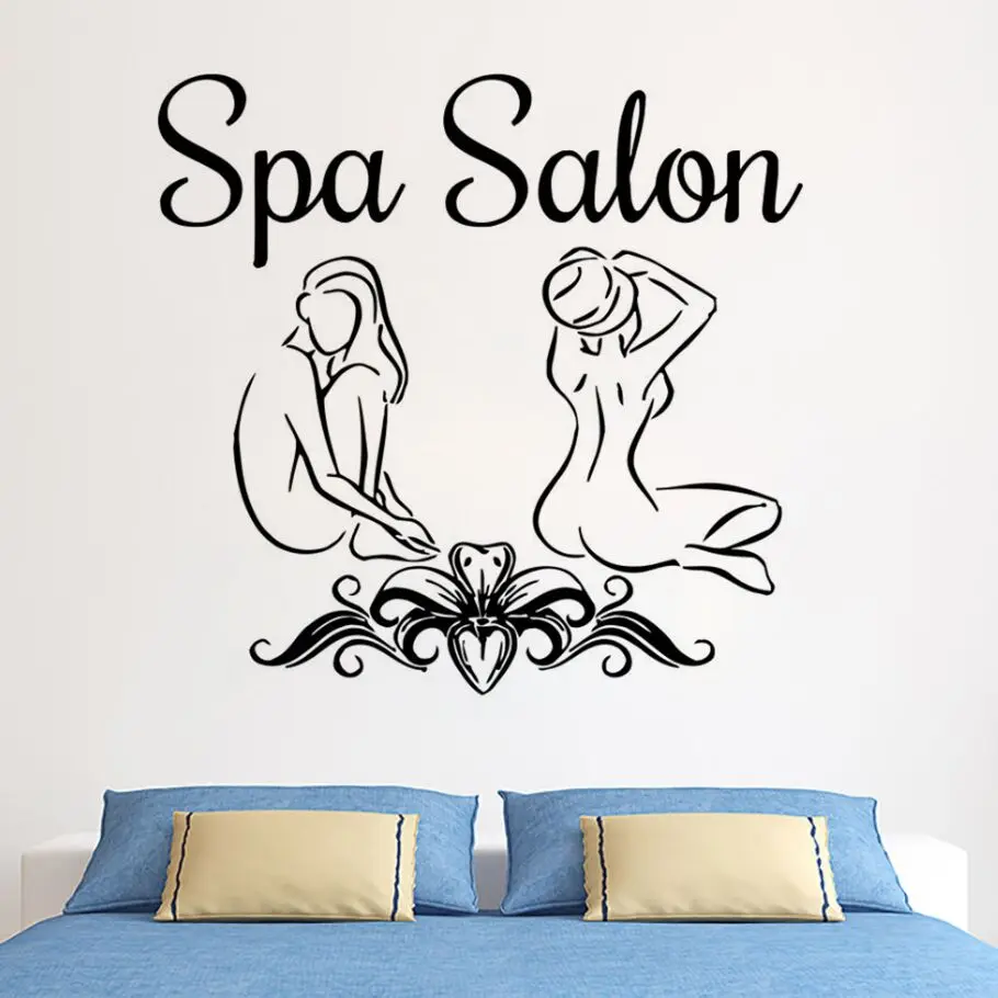 Vinyl Wall Sticker Spa Salon Logo Wall Window Decal Removable Beauty