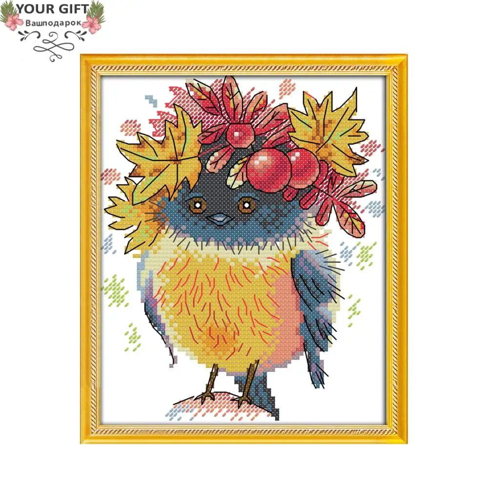 

Joy Sunday DA119 14CT 11CT Counted and Stamped Home Decor Autumn Bird Needlework Needlepoint Embroidery DIY Cross Stitch kits