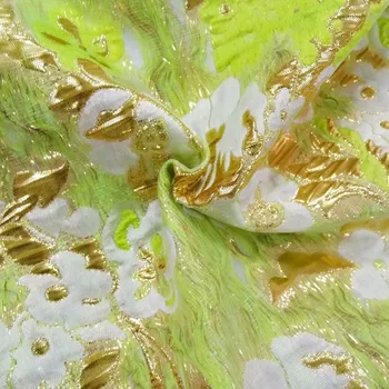 

2020 hot sale fashion the golden eternity high-end gold jacquard silk fabric for dress tissu au meter bright cloth DIY GD11