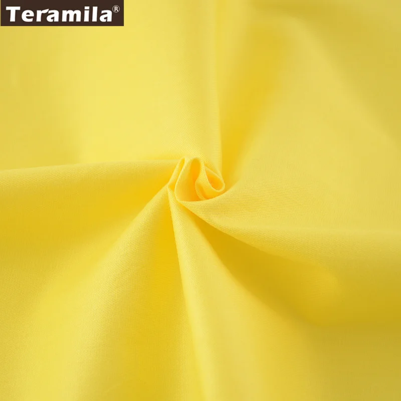 Teramila хлопок Ткань высокое качество Жир Квартал Классические Твердые Желтый Цвет Текстиль для дома Материал маленьких Вышивание Костюмы ткани