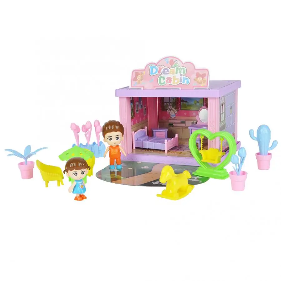 Simulation Dollhouse Assemble Model Toy Kit Baby Kids DIY Mini Kitchen Bathroom Shower Room for Doll Chlidren Play Pretend Toy - Цвет: Bed Room