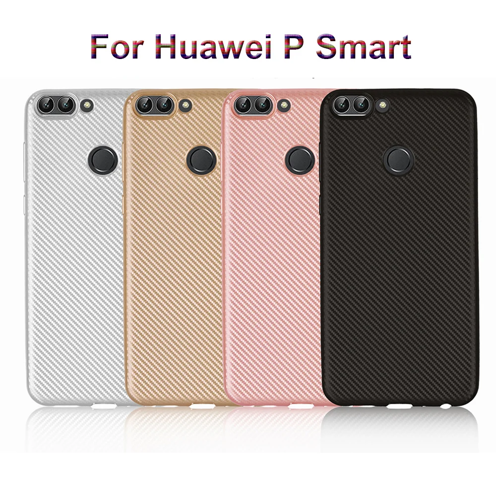 YIESOM For Huawei P Smart Case Carbon Fiber TPU Silicone Soft Case For Huawei P Smart Enjoy 7S Cover P Smart Coque Capa Fundas (2)