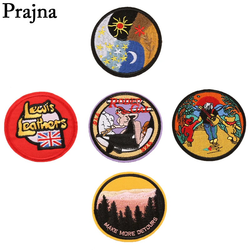 

Prajna Tai Chi Bear Iron on Embroidery Badge Patches Letter RODEO GAL Rock Punk Applique Sewing Clothing Decoration Stickers E