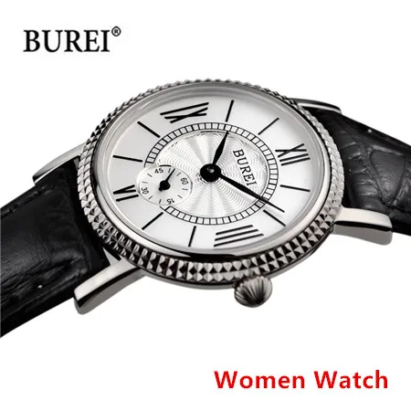 BUREI, роскошные Брендовые Часы для мужчин и женщин, пара влюбленных, повседневные кварцевые наручные часы, водонепроницаемые часы, Relogio Masculino Feminino - Цвет: WomenWhite