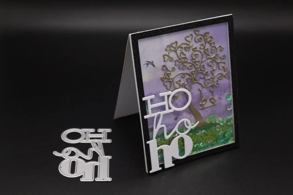 

AZSG HO Shape Word Cutting Dies For Scrapbooking Photo Album Embossing DIY Paper Cards Making Decorative Stencil Craft