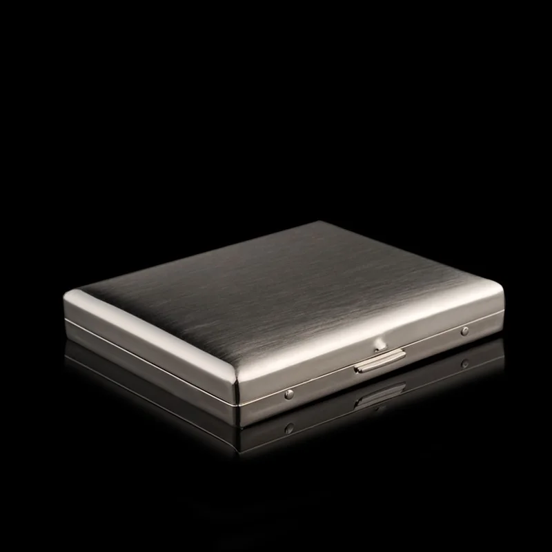 big cigarette case Большой чехол для сигарет из нержавеющей стали, 20 штук, держатель для сигарет, гаджеты для курения для мужчин, ретро коробка для сигарет, роскошные подарки - Цвет: big cigarette case