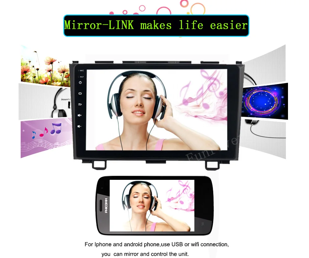 Sale Funrover 2 din Android 8.0 Car DVD GPS for Honda crv CRV CR-V 2006 2007 2008 2009 2010 2011 wifi Video radio navigation usb rds 14