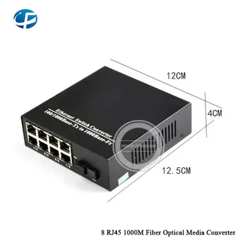

Hot selling 1pair 8 port RJ45 Fiber Optical Media Converter singlemode with 8 port 2SC 10/100/1000M Media Converter
