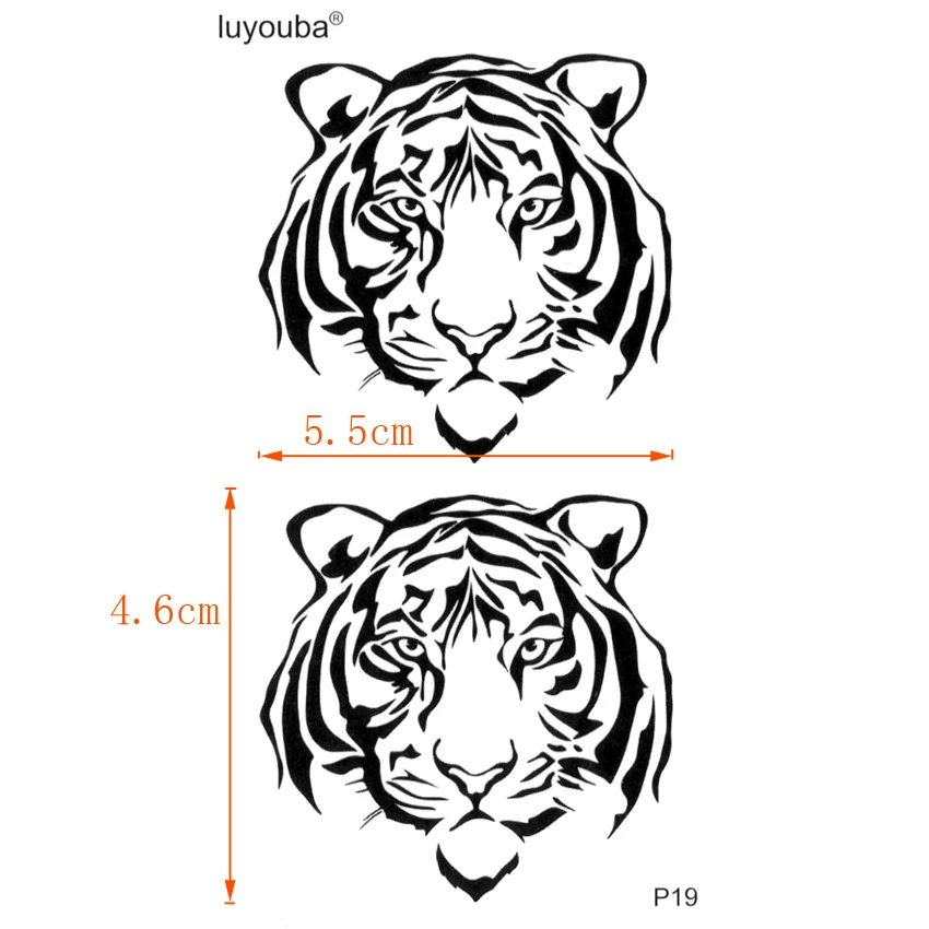 Временные татуировки в виде головы тигра для мужчин, поддельные татуировки Harajuku, 3D наклейки, временные татуировки для мужчин, татуировка Временная детская татуировка