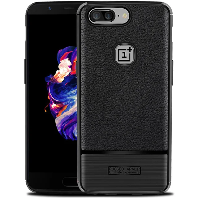 Dizha чехол для нового OnePlus5 чехол для телефона Oneplus 5 T защитный рукав рисунок Личи узор силиконовый мягкий чехол - Цвет: Черный