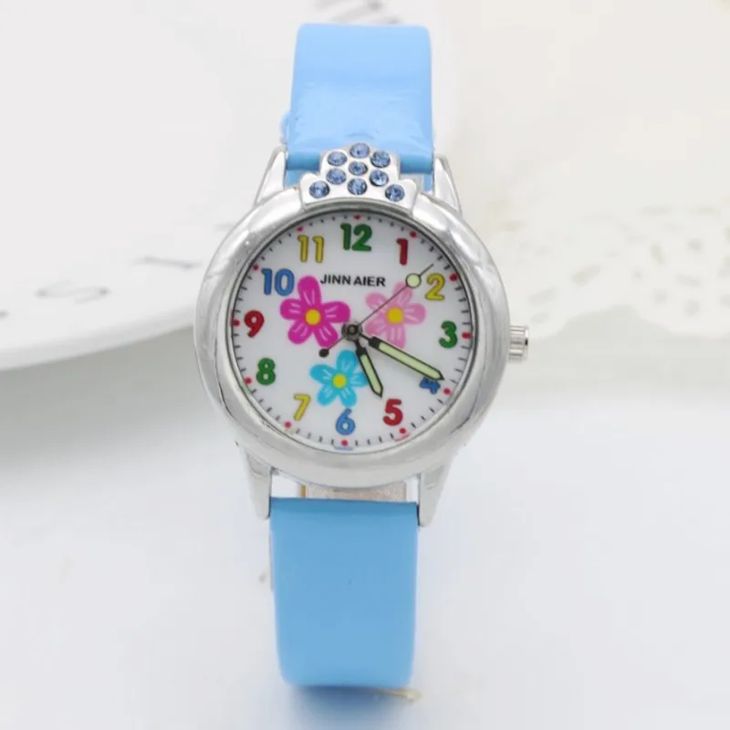 Детские часы модные брендовые часы кварцевые наручные часы дети алмаз маленькие девочки красота цветы циферблат студенты часы