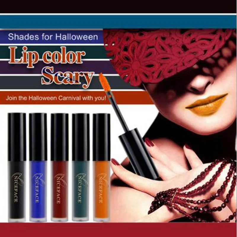 

NICEFACE Sexy Halloween Matte Liquid Lipgloss Long Lasting Water-Soluble Non-stick Cup Lip Makeup