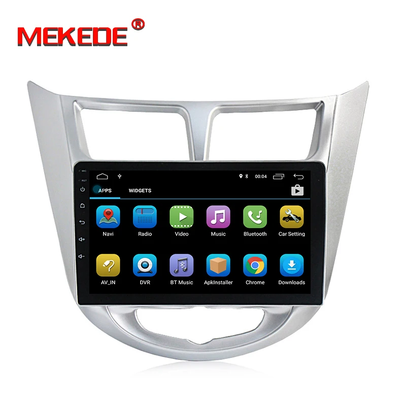 Best MEKEDE HD Android 8.1 4G Car Radio Multimedia Video Player GPS For Solaris Hyundai 1 2 Accent Verna sedan 2 din no dvd 2