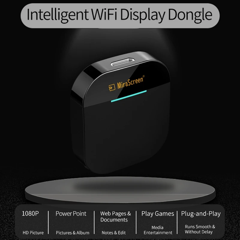 

Mirascreen 2.4G/5G HDMI Converter Adapter Smart WIFI Display Dongle Support For Youtube Netflix Hulu 1080P
