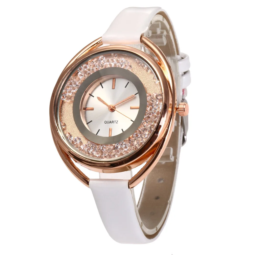 

Hot Women Analog Quartz Wirst Watch Personality Quicksand Design Leather Belt Ladies Watchs Girl Clock Watch Alloy Case Reloj #B