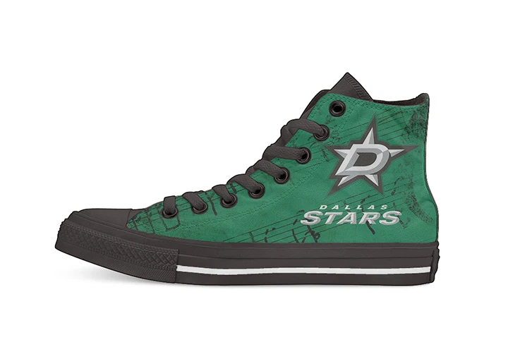 

Creative Design For Ice Hocky Dallas Stars Fans High Top Canvas Custom Shoes flat Casual shoes Drop Shipping