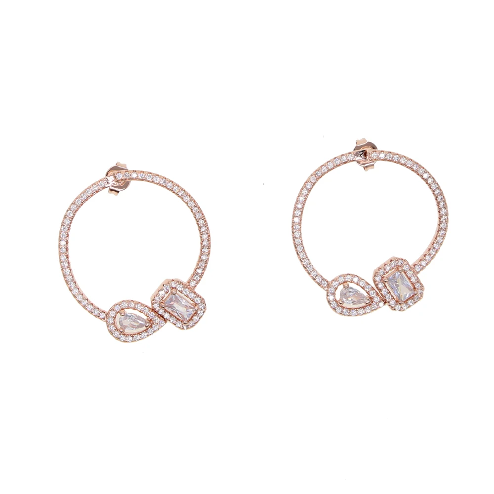 Белый Чешский хрусталь полированные круглые серьги с австрийскими фианитами ААА для свадебной вечеринки ювелирные изделия дропшиппинг