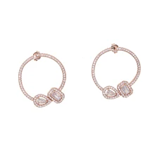 Белый Чешский хрусталь полированные круглые серьги с австрийскими фианитами ААА для свадебной вечеринки ювелирные изделия дропшиппинг