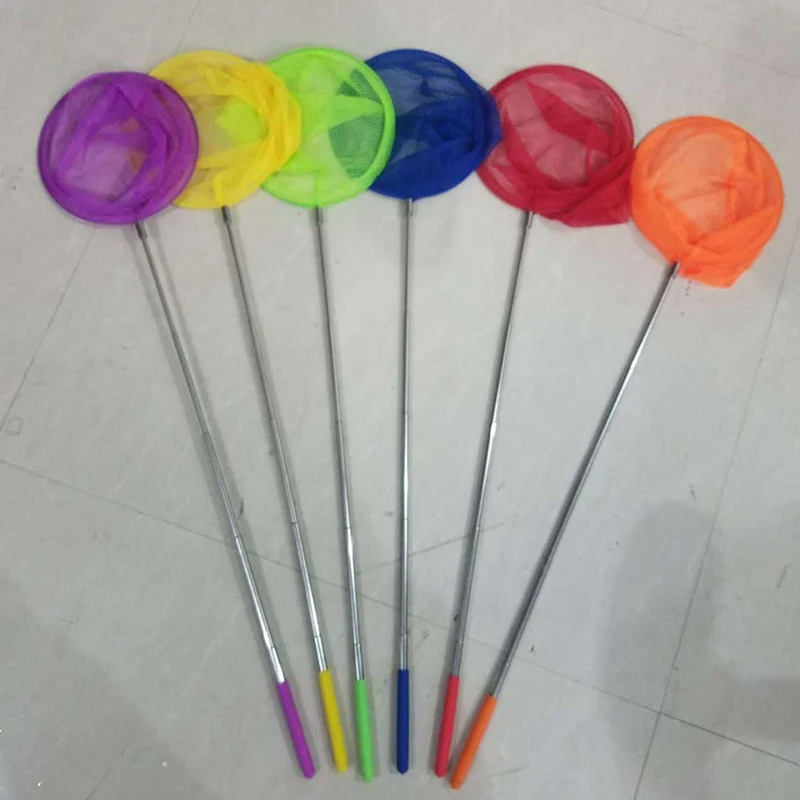 

1 Pcs Extendable Stainless Steel Handle Fishing Net Polyester Mesh Kids Butterfly Net Fun Insect Hand Net Fishing Tools New