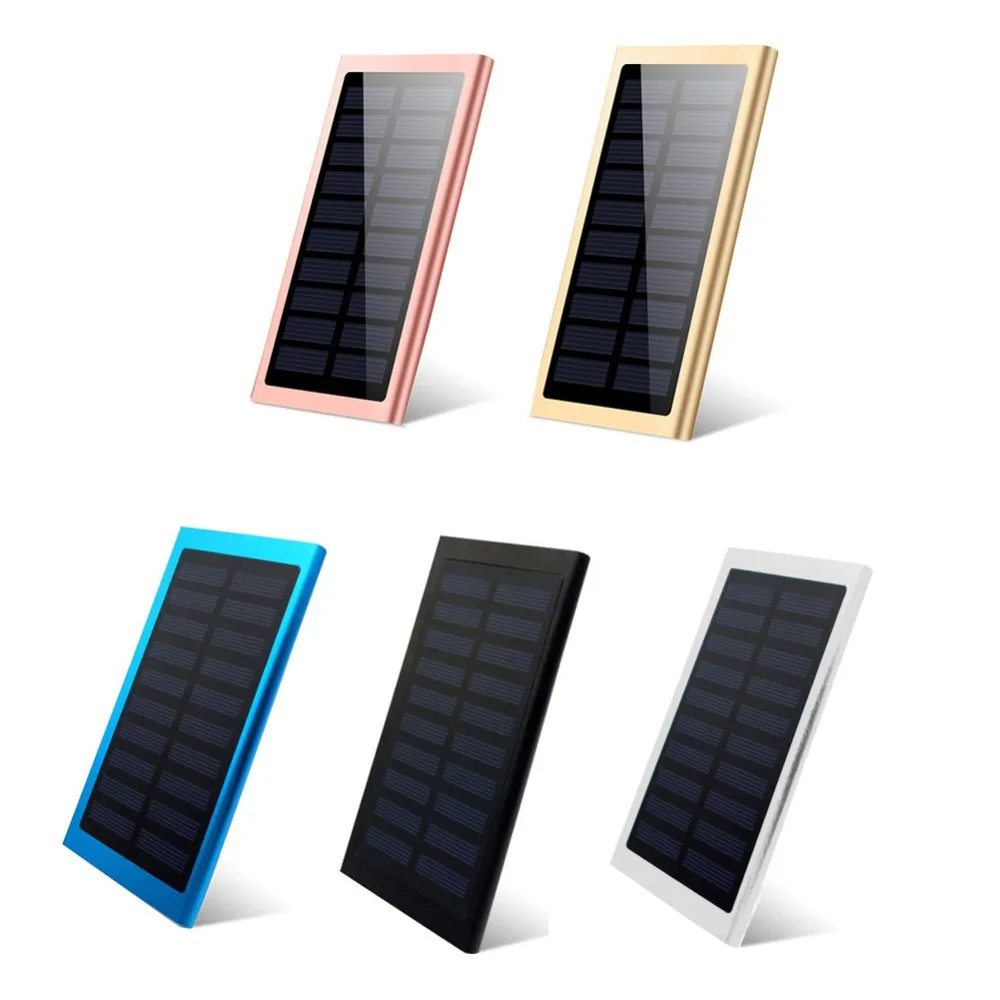 20000mah Solar Power Bank External Battery 2 USB Powerbank Portable Mobile phone Solar Fast Charger for Xiaomi iphone X 8 plus