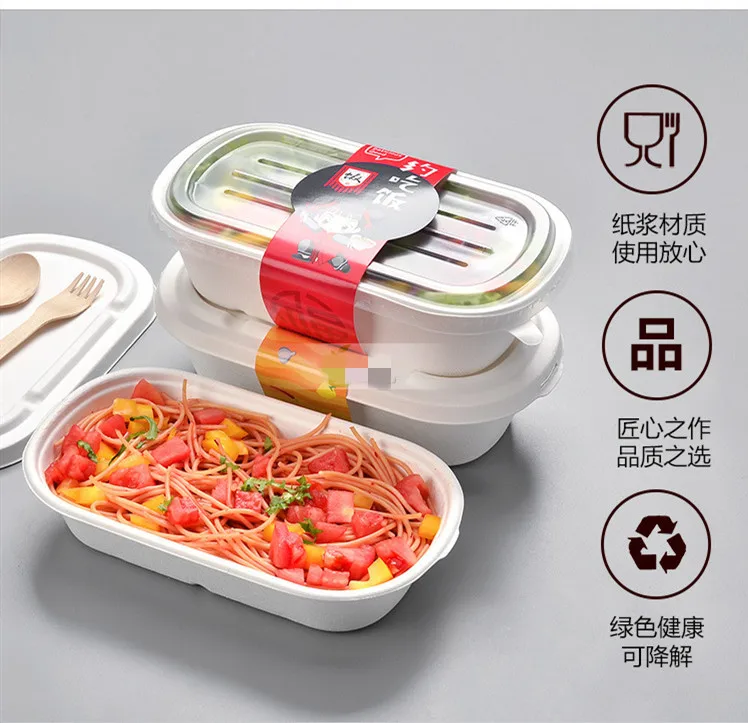 500x Disposable Box Compostable Bagasse Biodegrade Food Grade Eco-friendly Take-out Carry-out Take-away Lunch Box Bowl Lids