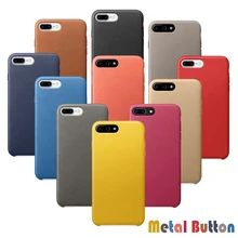 Роскошный чехол из искусственной кожи с пластиковой металлической кнопкой для iphone 7 8 X для iphone 7 8 Plus, чехол для телефона, Розничная коробка