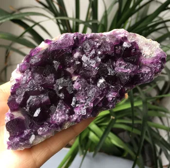 

245g Hot sale Natural COLORFUL quartz CRYSTAL CLUSTER Mineral Specimen purple FLUORITE