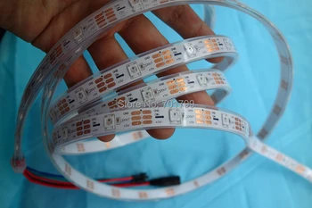 

5M IP68 DC5V WS2812B 150LEDs(30leds/m) led addresable full color rgb strip;white pcb;epoxy resin filled in the tube