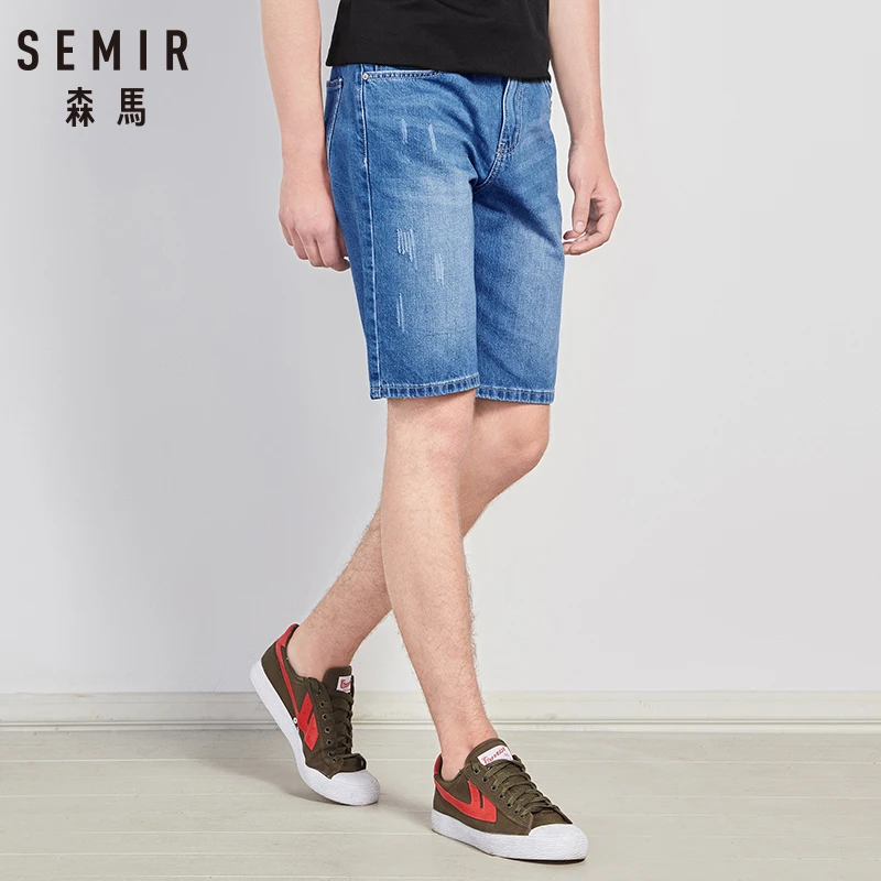 Beste SEMIR Zomer denim broek mannen nieuwe casual vijfde broek studenten mannen broek retro knappe
