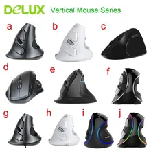 Delux ergonomik dikey fare serisi 2.4Ghz 2400 DPI ayarlanabilir optik fare bilek istirahat sağlıklı oyun fareler PC dizüstü mac