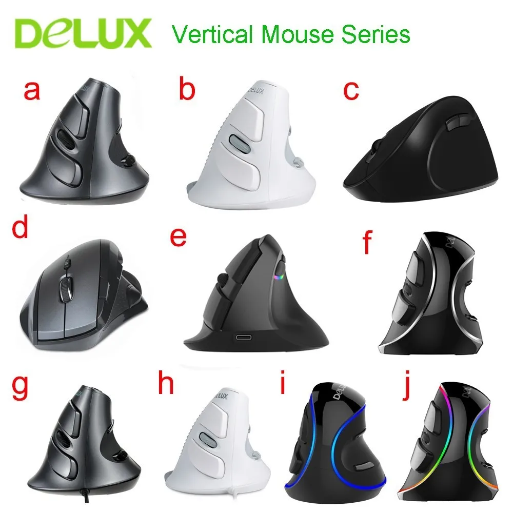 Delux Vertical Mouse Series Ergonomic 2.4G 800 1200 1600 2400 DPI