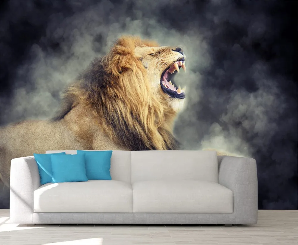 122 Lion Roar Peel & Stick Wall Mural, Photo Wallpaper, Eco Certified,