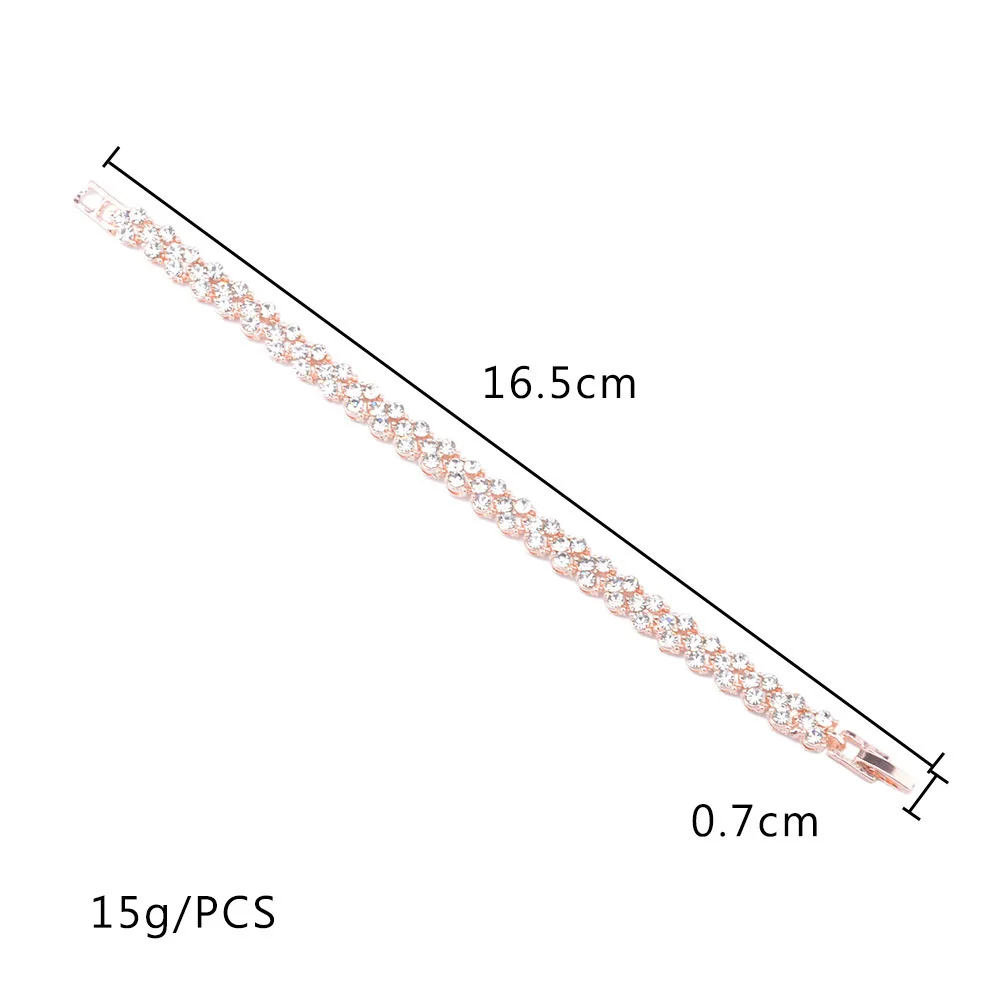Розовое золото серебро Цвет кубического циркония кристалл теннисные браслеты для женщин или свадьбы невесты застежка горный хрусталь браслет Ссылка