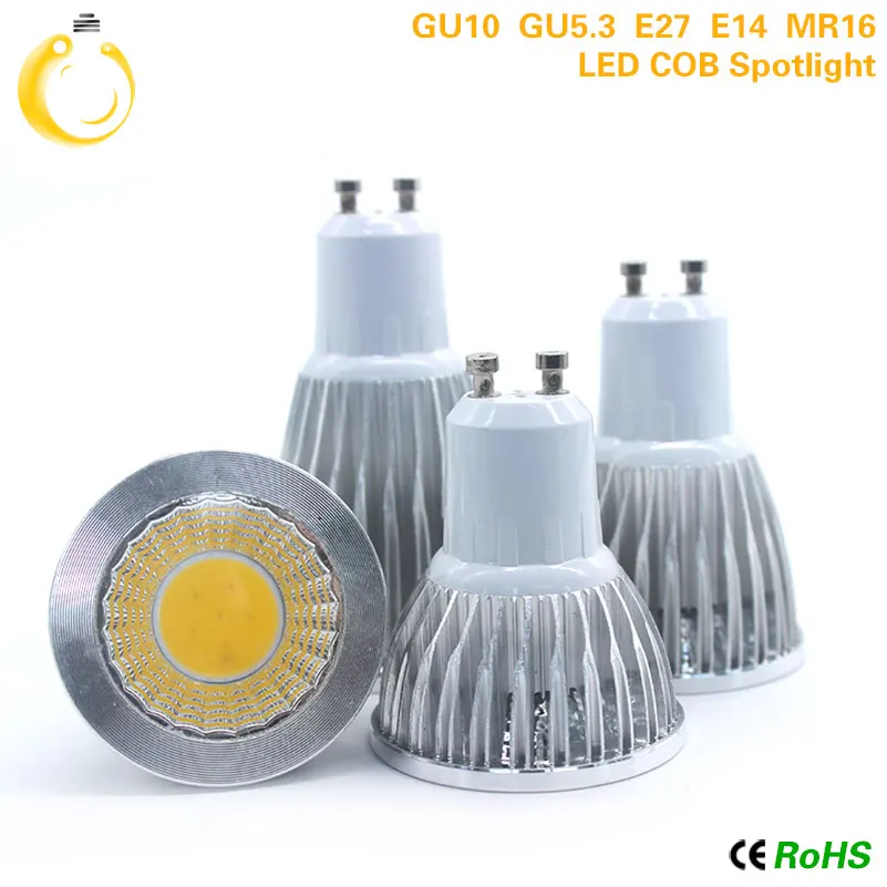E27 E14 GU10 GU5.3 MR16 12V Высокая яркость 9W 12W 15W магазин ламп Cob светодиодные лампы